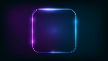 Neon double frame with shining effects vector