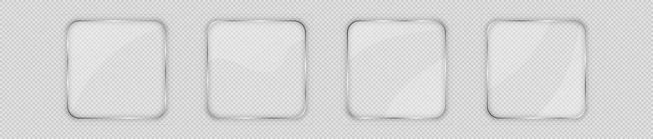 Glass plate in rounded square frame vector