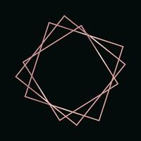 Rose gold geometric polygonal frame vector