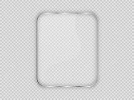 Glass plate in rounded vertical frame vector
