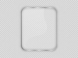 Glass plate in rounded vertical frame vector