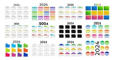 calendario para 2024 aislado en un blanco antecedentes vector