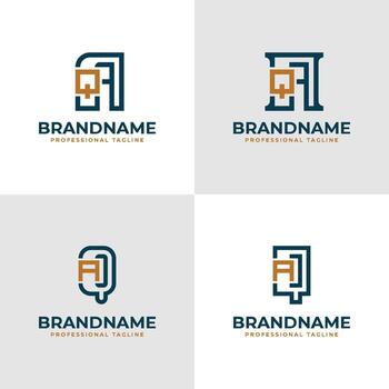 Elegant Letter AQ and QA Monogram Logo, suitable for business with AQ or QA initials vector