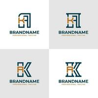 Elegant Letter AK and KA Monogram Logo, suitable for business with AK or KA initials vector