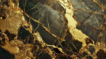 AI generated Gold marble Luxury background texture design photo