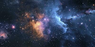 AI generated Stars and galaxy outer space sky night universe background. photo