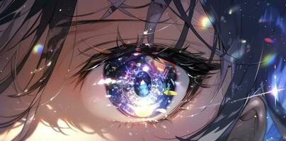 AI generated Anime Girl Eyes Wallpapers photo