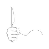 cuchillo y tenedor continuo soltero línea contorno vector Arte dibujo y sencillo uno línea minimalista diseño