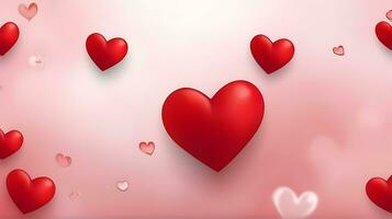 ai generado amor infusión resumen panorama con rojo corazones San Valentín día bandera foto