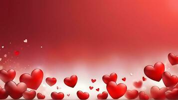 AI generated Love Infusion Abstract Panorama with Red Hearts Valentine's Day Banner photo