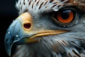 AI generated Aggressive eagle closeup head and claws generative AI photo