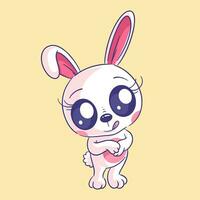 Cute bunny is standing alone vector