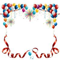 AI generated New Year Border Frame With Colorful Ballon photo