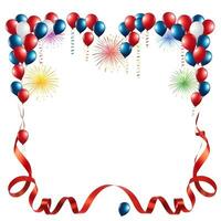 AI generated New Year Border Frame With Colorful Ballon photo