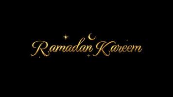 Ramadán kareem texto animación con oro color .adecuado para vídeo celebrando Ramadán kareem video