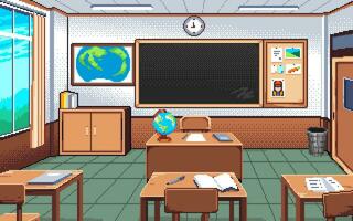 Pixel art illustration Classroom background. Pixelated Classroom. School Classroom Background pixelated for the pixel art game and icon for website and video game. old school retro. vector