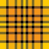 Plaid check pattern in orange and red colors. Seamless fabric texture. Tartan textile print. vector