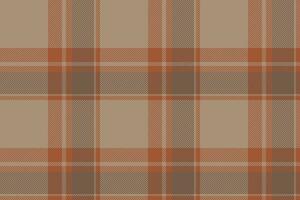 Plaid background, check seamless pattern in beige. Vector fabric texture for textile print, wrapping paper, gift card or wallpaper.