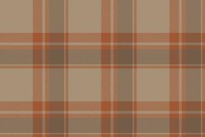 Plaid background, check seamless pattern in beige. Vector fabric texture for textile print, wrapping paper, gift card or wallpaper.