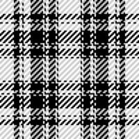 Plaid check pattern in black and white. Seamless texture fabric background. vector