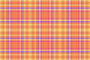 Design tartan fabric pattern, native seamless plaid vector. Regular texture check textile background in orange and amber colors. vector
