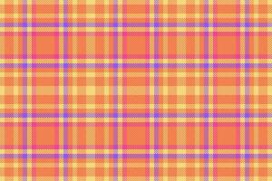 Design tartan fabric pattern, native seamless plaid vector. Regular texture check textile background in orange and amber colors. vector