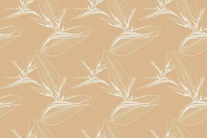 Floral pattern seamless vector background. Foliage and flower wallpaper design of nature.
