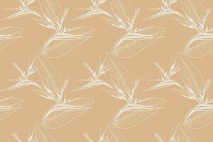 Floral pattern seamless vector background. Foliage and flower wallpaper design of nature.