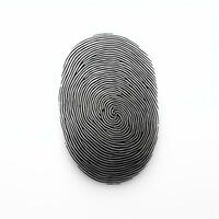 AI generated Fingerprint on White Background. Security, Code, Lock, Privacy photo