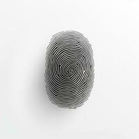 AI generated Fingerprint on White Background. Security, Code, Lock, Privacy photo