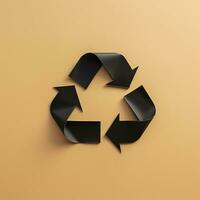 AI generated Recycling Symbol on Minimalist Background. Recycle, Environment, Green, Nature photo