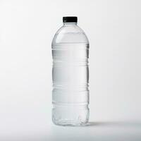 AI generated A Plastic Bottle Full of Water on White Background. Drink, Beverage, Pure, Mineral Water photo