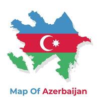 vector mapa de azerbaiyán con nacional bandera