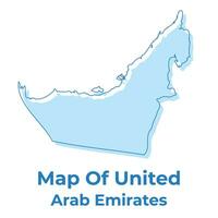 Uae simple outline map vector illustration