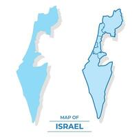 Vector Israel map set simple flat and outline style illustration