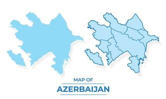 Vector Azerbaijan map set simple flat and outline style illustration