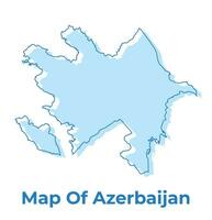 Azerbaijan simple outline map vector illustration