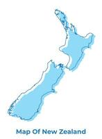 New zealand simple outline map vector illustration