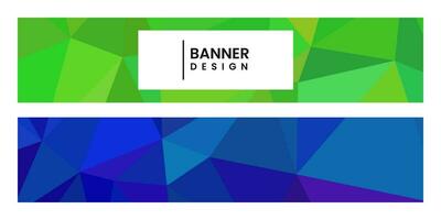 set of banners with abstract vibrant colorful background with triangles vector