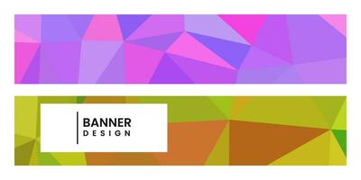 set of banners with abstract vibrant colorful background with triangles vector