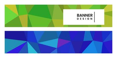 set of banners with abstract vibrant colorful background with triangles vector