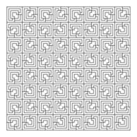 Abstract Black and White Geometric Design with Flowing Hand-Drawn Lines vector