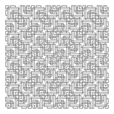 Abstract Black and White Geometric Design with Flowing Hand-Drawn Lines