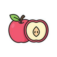 manzana Fruta icono vector diseño modelo sencillo y limpiar