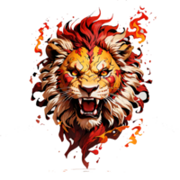 open mouth lion head illustration png