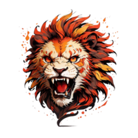 open mouth lion head illustration png