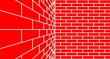 perspective brick wall pattern vector