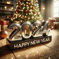 AI generated Christmas and New Year 2024 celebration stock images for business and marketing photo