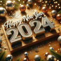 AI generated Christmas and New Year 2024 celebration stock images for business and marketing photo