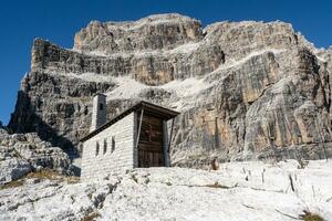 A small church in the Dolomites. Italy. photo